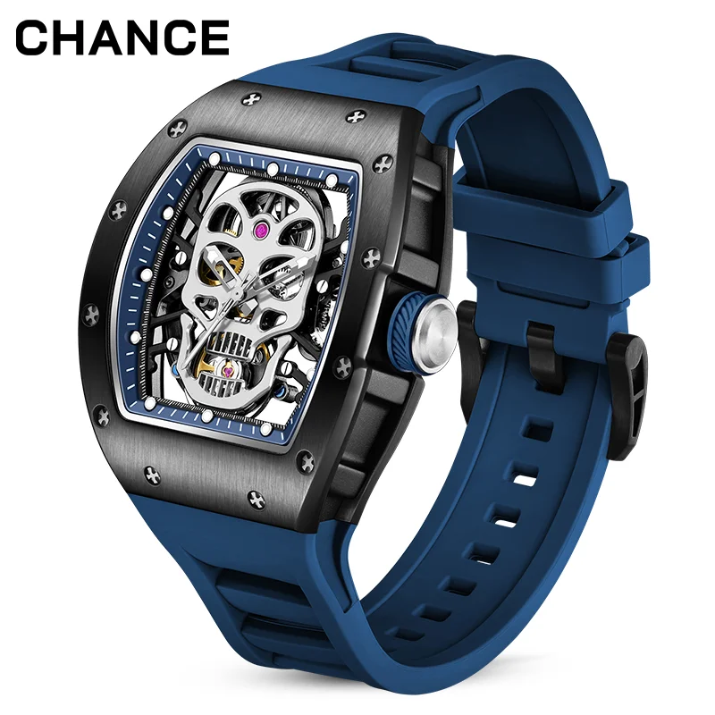 Men’s Carbon Fiber Automatic Watch – Luxury Hollow Dial