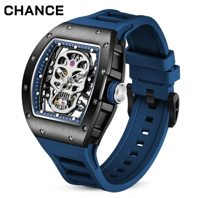 Men’s Carbon Fiber Automatic Watch – Luxury Hollow Dial