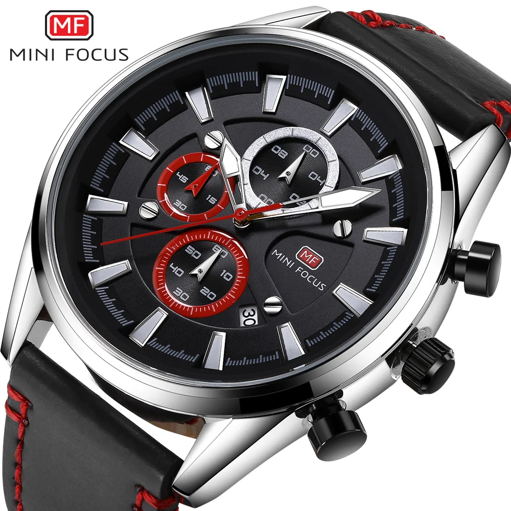 Mini Focus Men's Fashion Watch Genuine Leather Strap