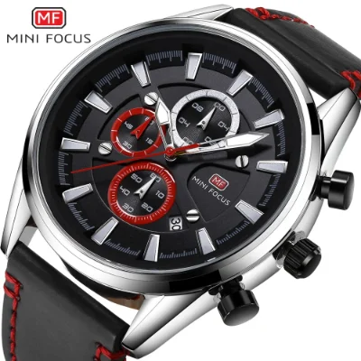 Mini Focus Men's Fashion Watch Genuine Leather Strap