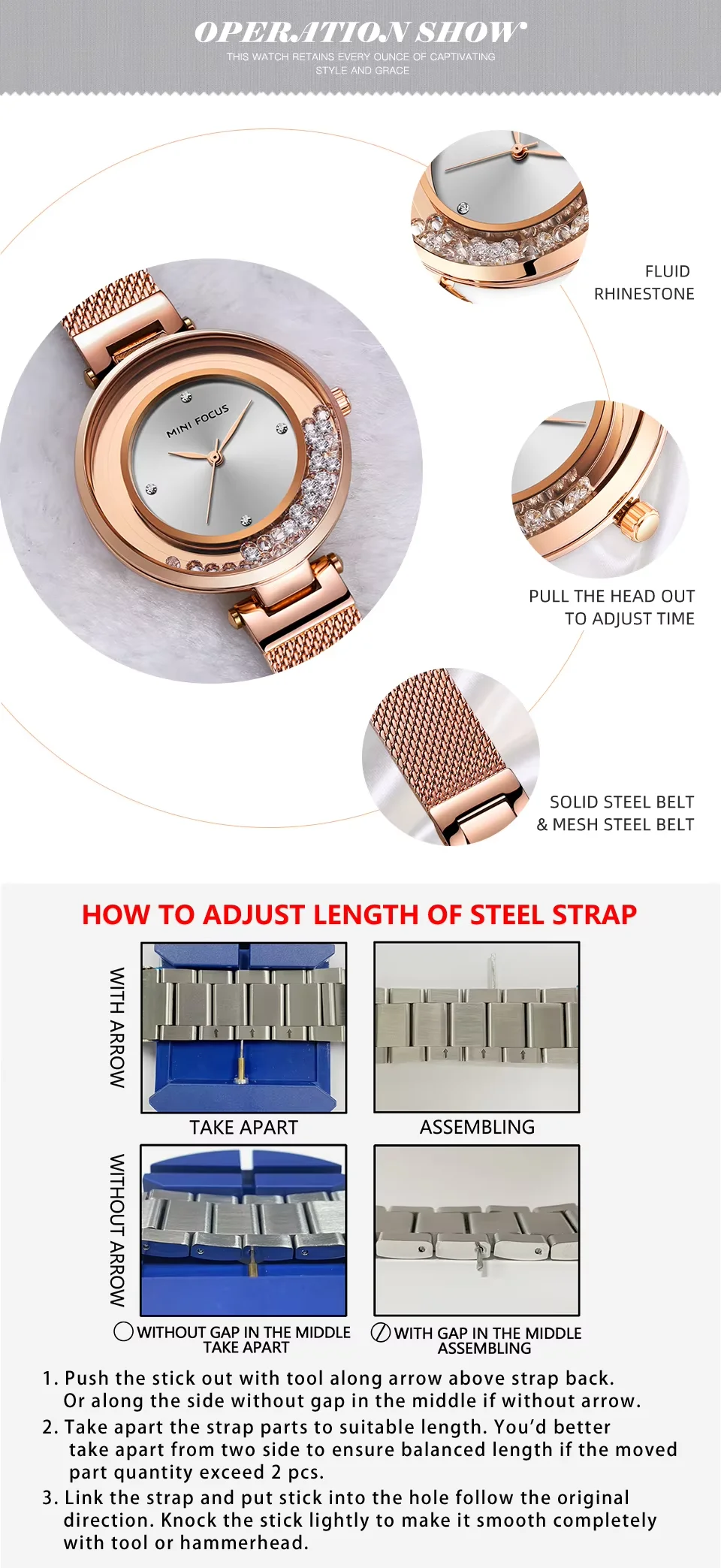 MINI FOCUS MF0254L Elegant Women’s Watch | Ultra Thin Quartz Mesh Strap Waterproof Japanese Movement for Girls