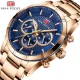 MINI FOCUS Heavy-Duty Chronograph Quartz Watch for Men Steel