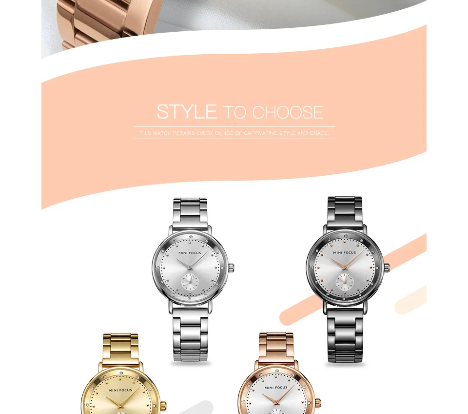 Mini Focus MF0037L Women's Quartz Watch | Diamond Dial Stainless Steel Bracelet | Japan Movement Wholesale