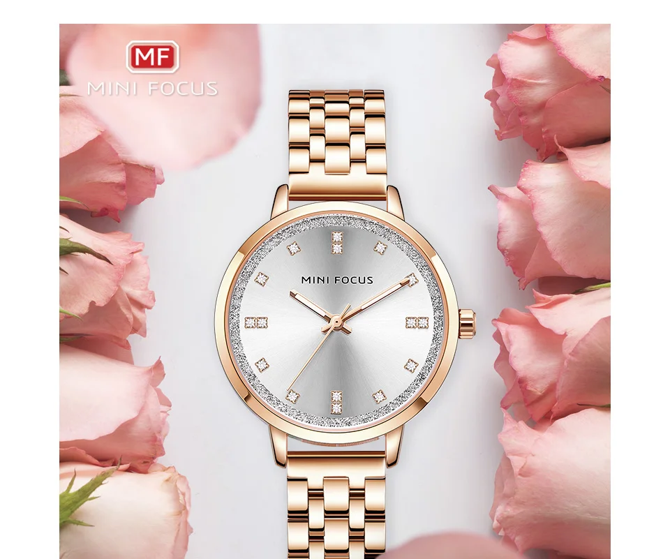 Mini Focus MF0047L Women's Quartz Watch | Golden Stainless Steel Strap | Elegant Ladies Factory Direct Watches