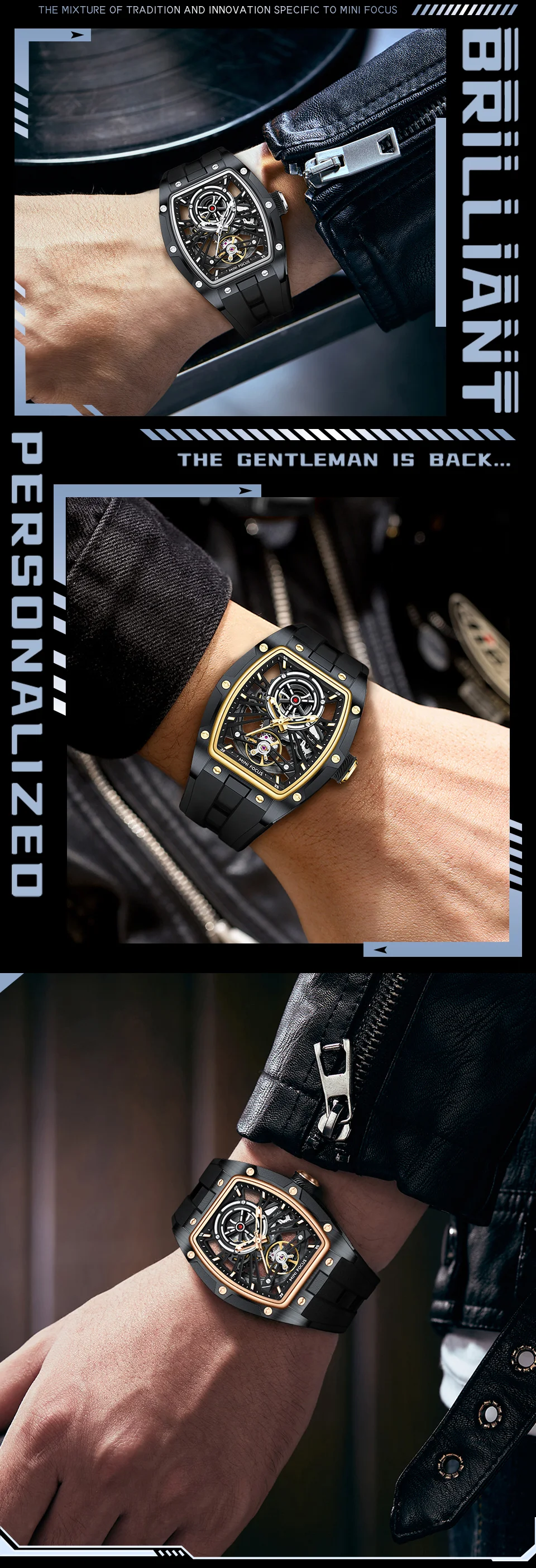 Luxury Automatic Mechanical Sports Watch for Men | Mini Focus MF0603G
