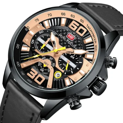 Genuine Leather Business Watch for Men – Chronograph