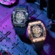 Men’s Carbon Fiber Automatic Watch – Luxury Hollow Dial
