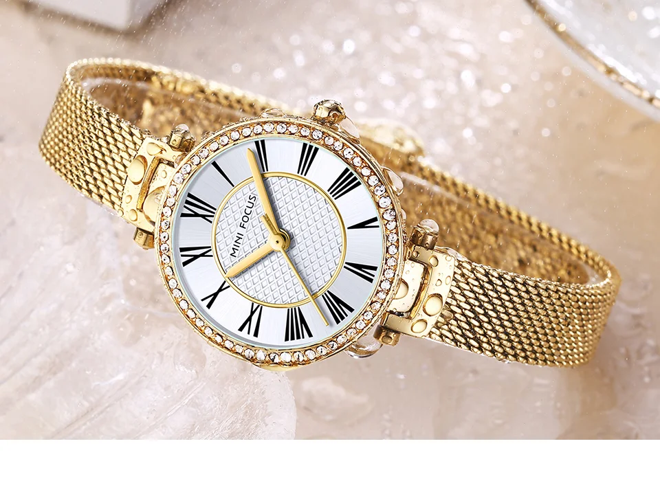 MINI FOCUS MF0423L White Dial Women&rsquo;s Quartz Watch with Stainless Steel Strap and Analog Display for Wholesale