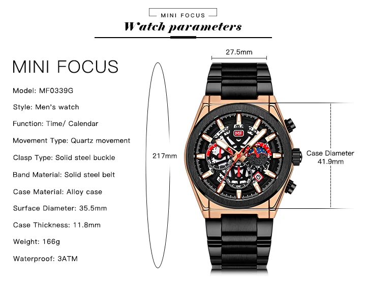 MINI FOCUS Classic Men’s Business Watch – Waterproof Quartz Timepiece for Modern Professionals