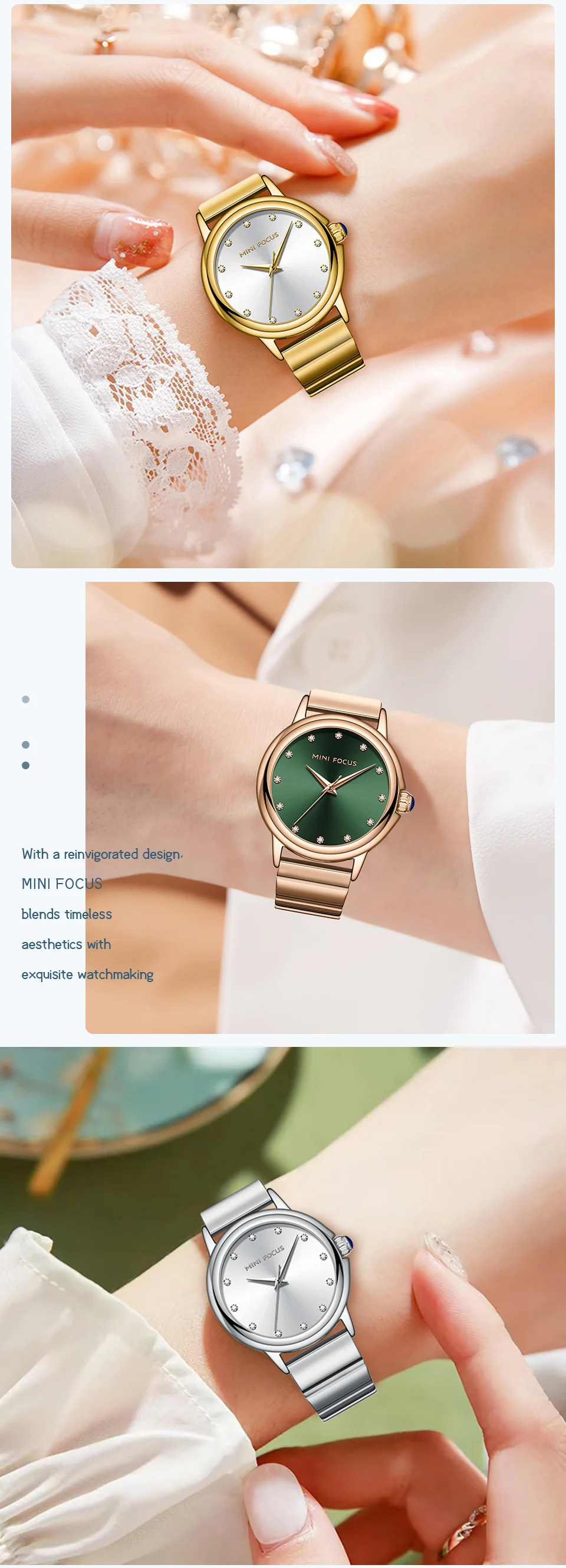 Mini Focus Luxury Diamond Women's Watch Waterproof Wristwatch for Wholesale