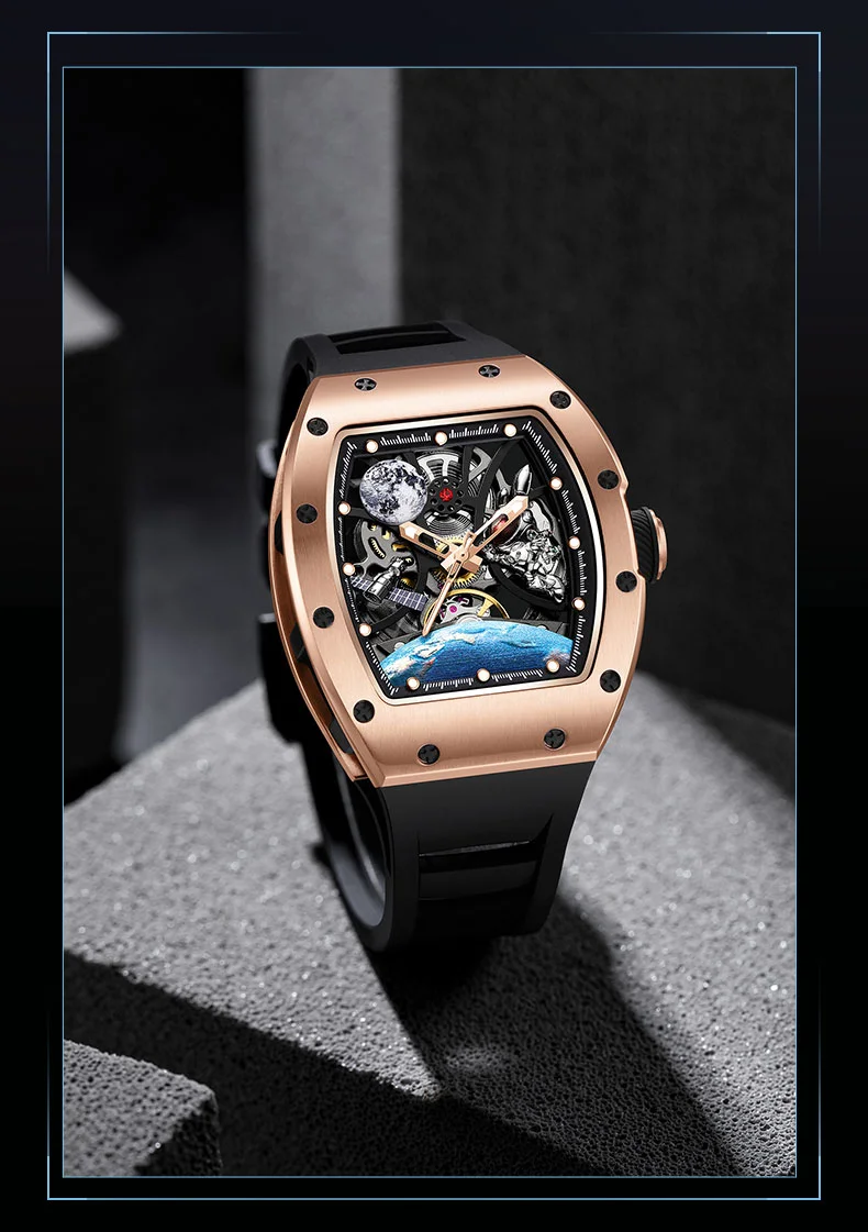 CHANCE 919014 Tourbillon Watch &ndash; Carbon Fiber Case, Skeleton Dial, Luxury Mechanical Men&rsquo;s Watch