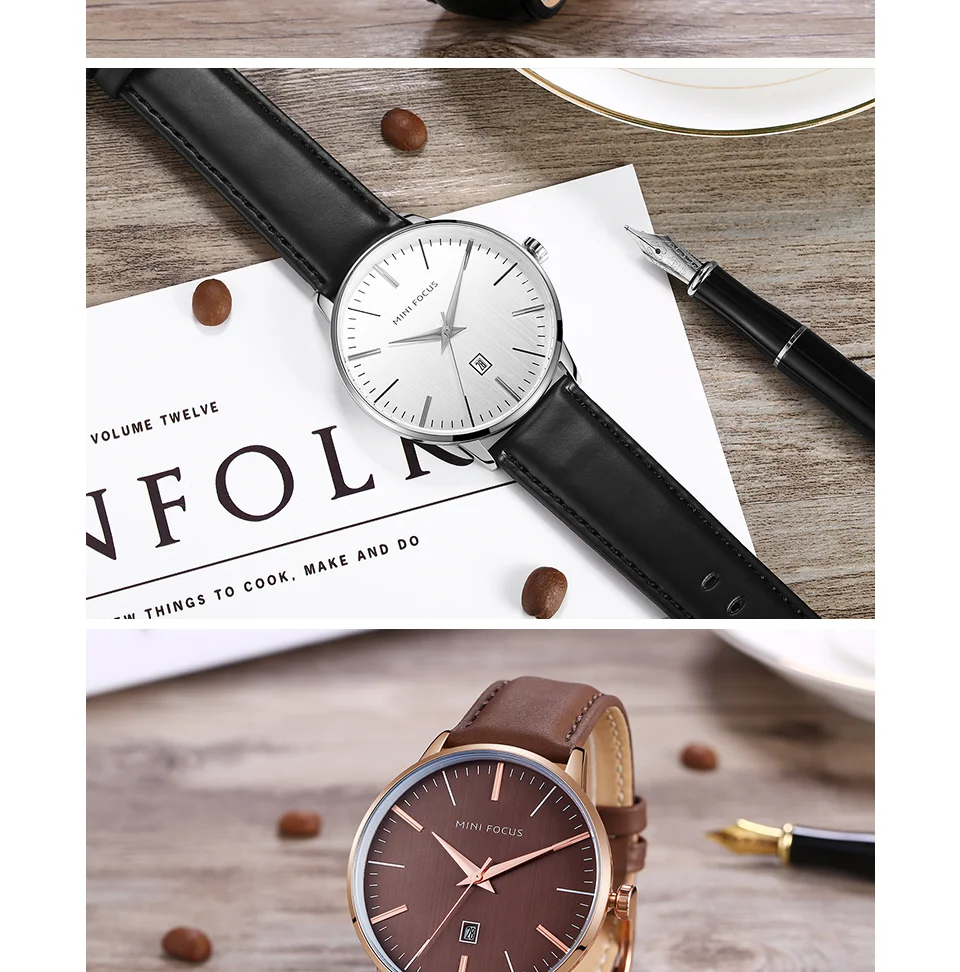 Mini Focus MF0115G Casual Men’s Watch | Fashion Sport Quartz | Auto Date Leather Strap | Factory Wholesale