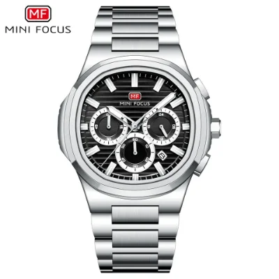 MINI FOCUS 0610G Men's Stainless Steel Waterproof Business Quartz Watch Top Quality, Elegant Design