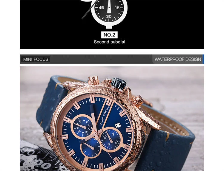 MINI FOCUS MF0130G Men's Quartz Chronograph Watch | Waterproof Business Watch Supplier