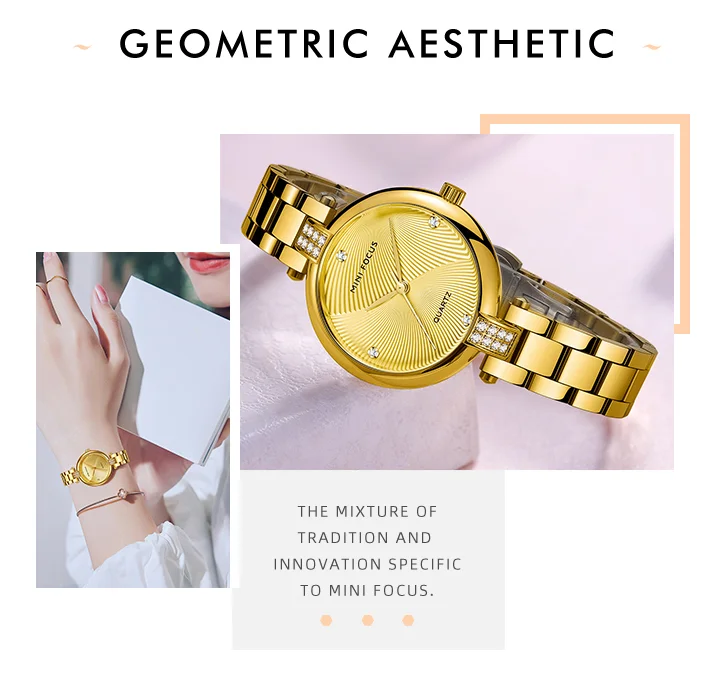 MINI FOCUS Trend Design Woman High Quality Luxury Waterproof Clock Quartz Watches with 5 ATM Male Stainless Steel Strap