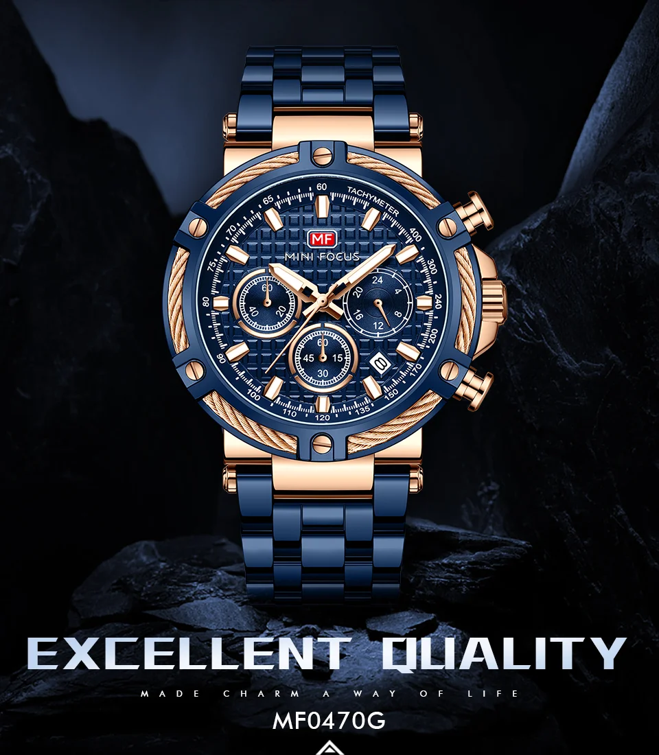New Arrival Chronograph Quartz Men's Watch MINI FOCUS Luxury Design for Wholesale