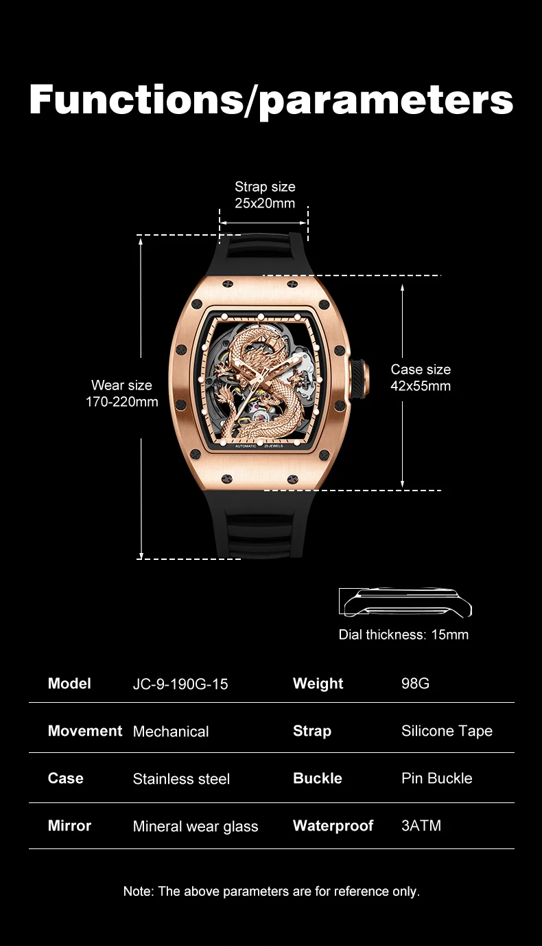 CHANCE 919015 Chinese Dragon Tourbillon Watch &ndash; Luxury Automatic Mechanical Watch with Hollow Dial for Men