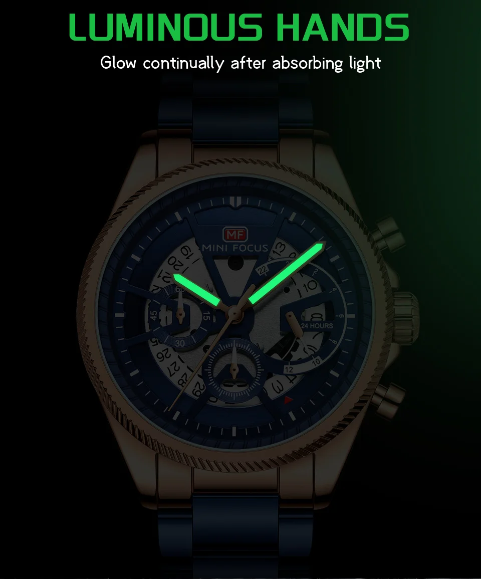 Mini Focus Business Waterproof Men's Quartz Watch with 24H Timing & Luminous Display – Stainless Steel Band 
