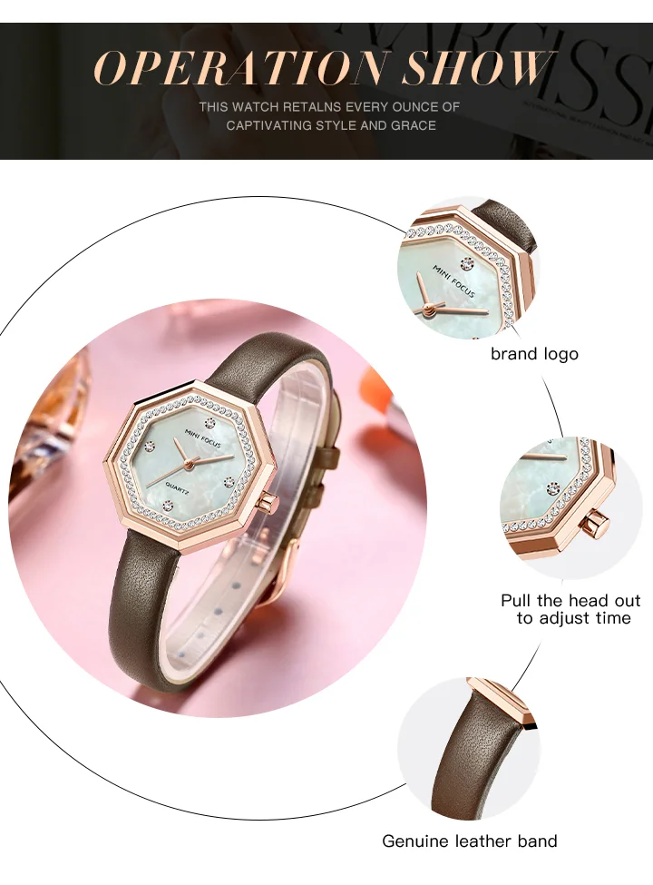 MINI FOCUS Elegance Shenzhen Women Timepiece – Stainless Steel Strap Waterproof Small Leisure Watch