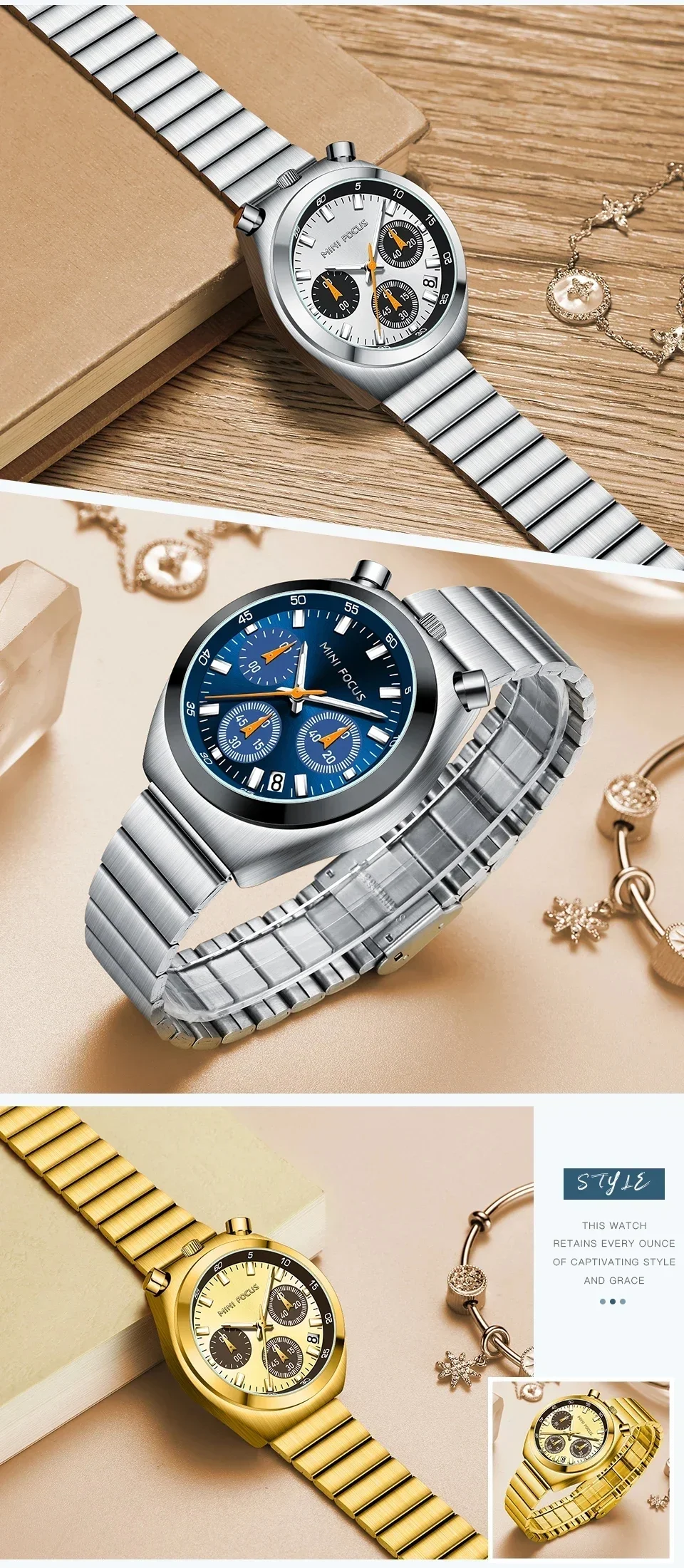 Mini Focus Fashion Wristwatch for Wholesale Elegant Women's Waterproof Quartz Watch with Stainless Steel Strap