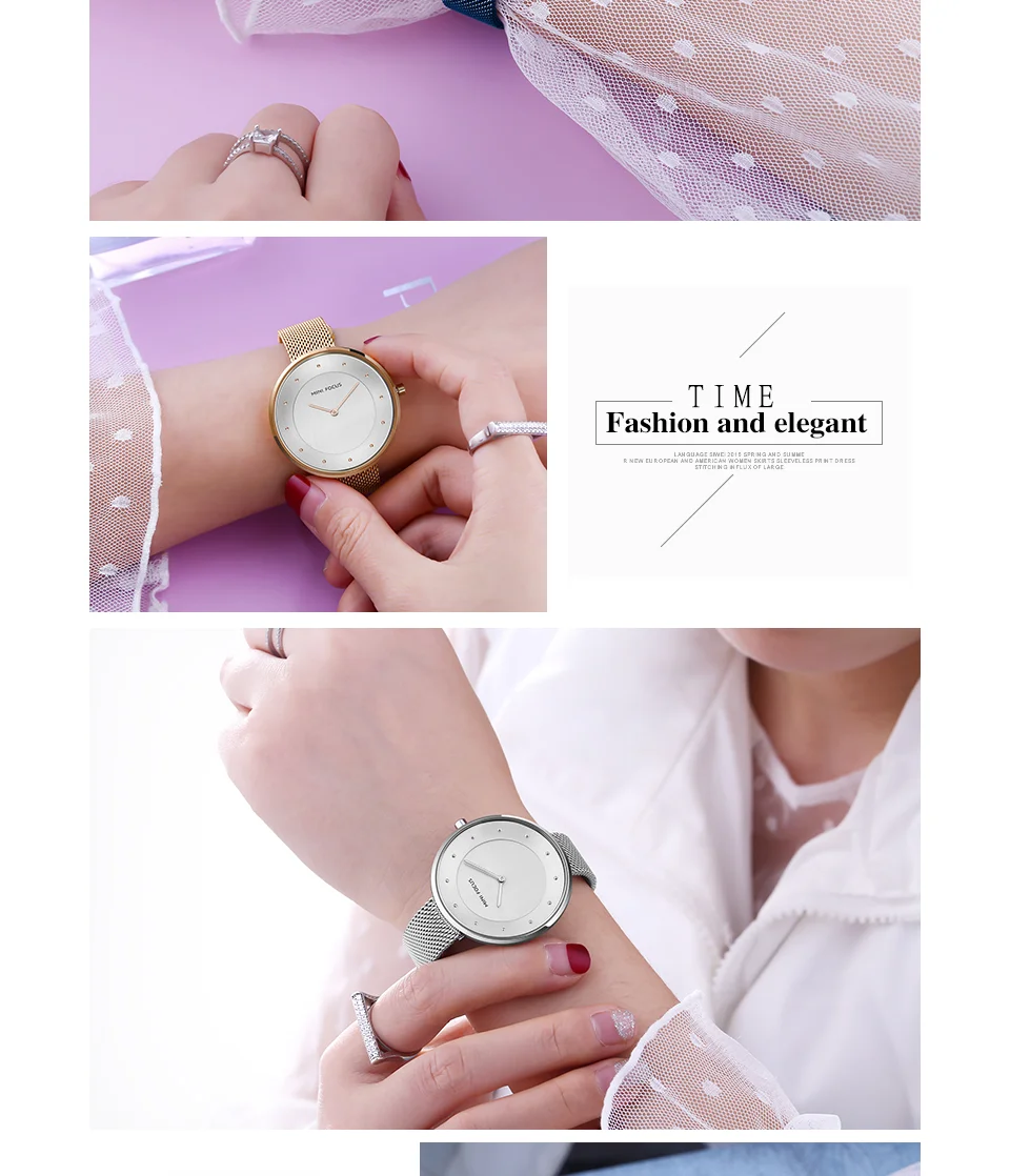 MINI FOCUS MF0179L Rose Gold Women’s Quartz Watch | Ultra Thin Mesh Strap Fashion Watch Factory OEM