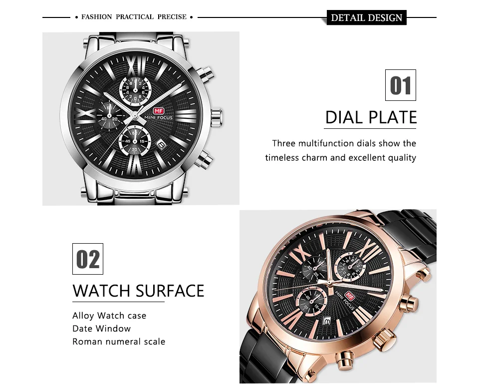 MINI FOCUS MF0219G Modern Luxury Men’s Sport Quartz Watch | Waterproof Stainless Steel Factory Wholesale