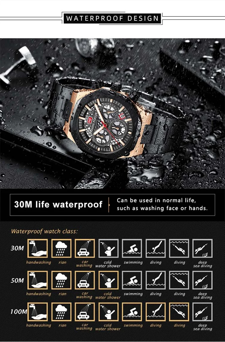 New Arrival Men's Quartz Watch Chronograph, Stainless Steel Band MINI FOCUS Wholesale Supplier