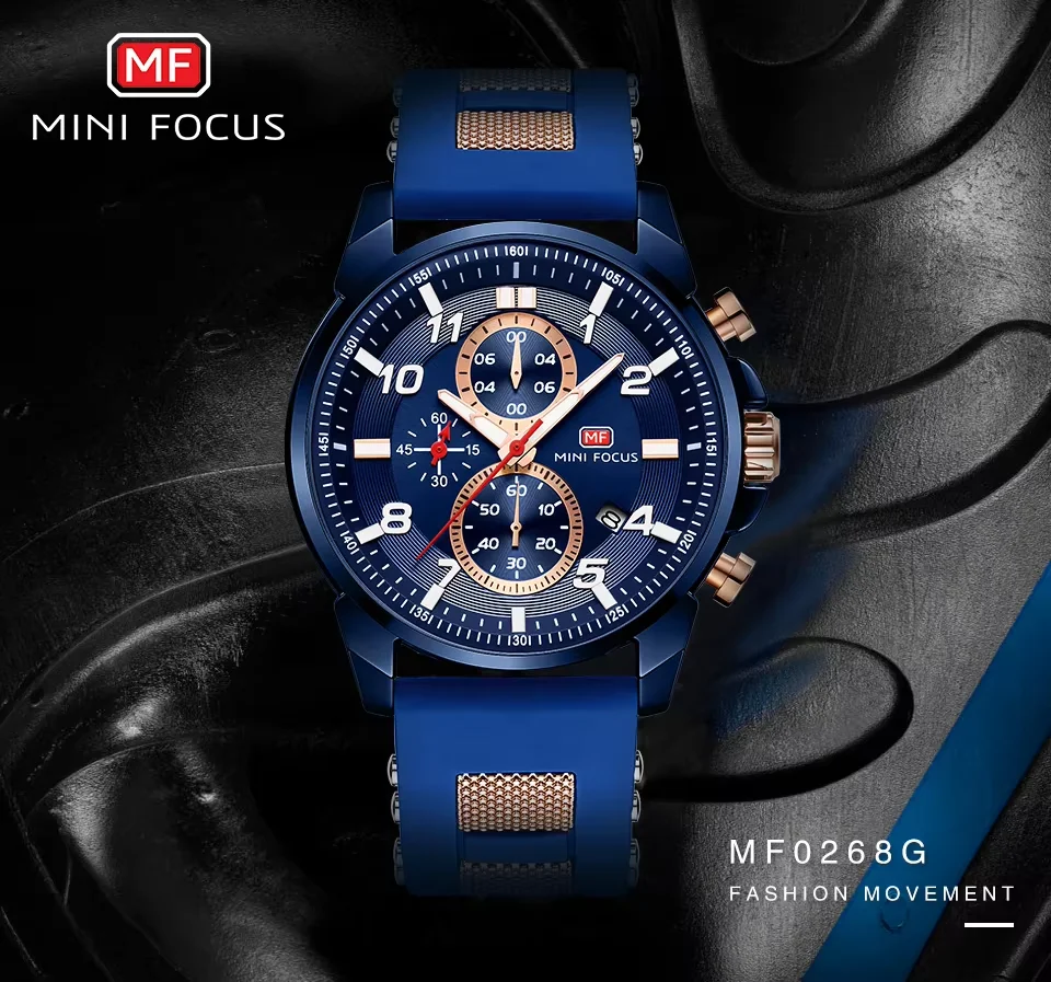 MINI FOCUS Men’s Quartz Watch | Stylish Waterproof Watch with Luminous Silicone Band | Factory Wholesale