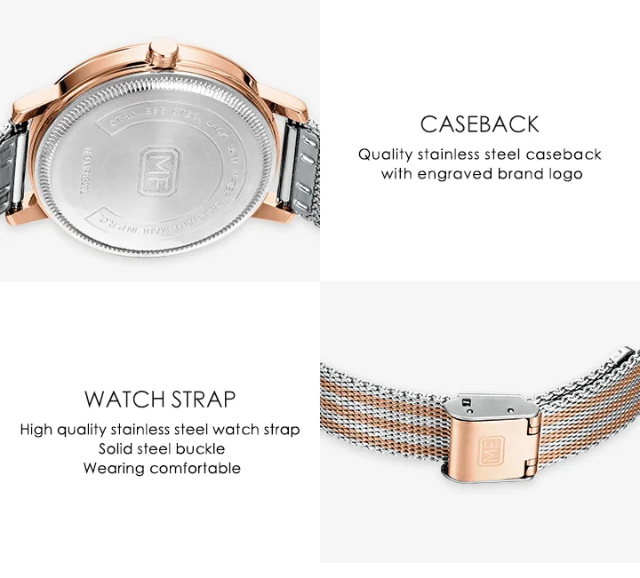 Elegant Waterproof Women's Quartz Watch – Stainless Steel Mesh Band with Crystal Scale | MINI FOCUS MF0329L