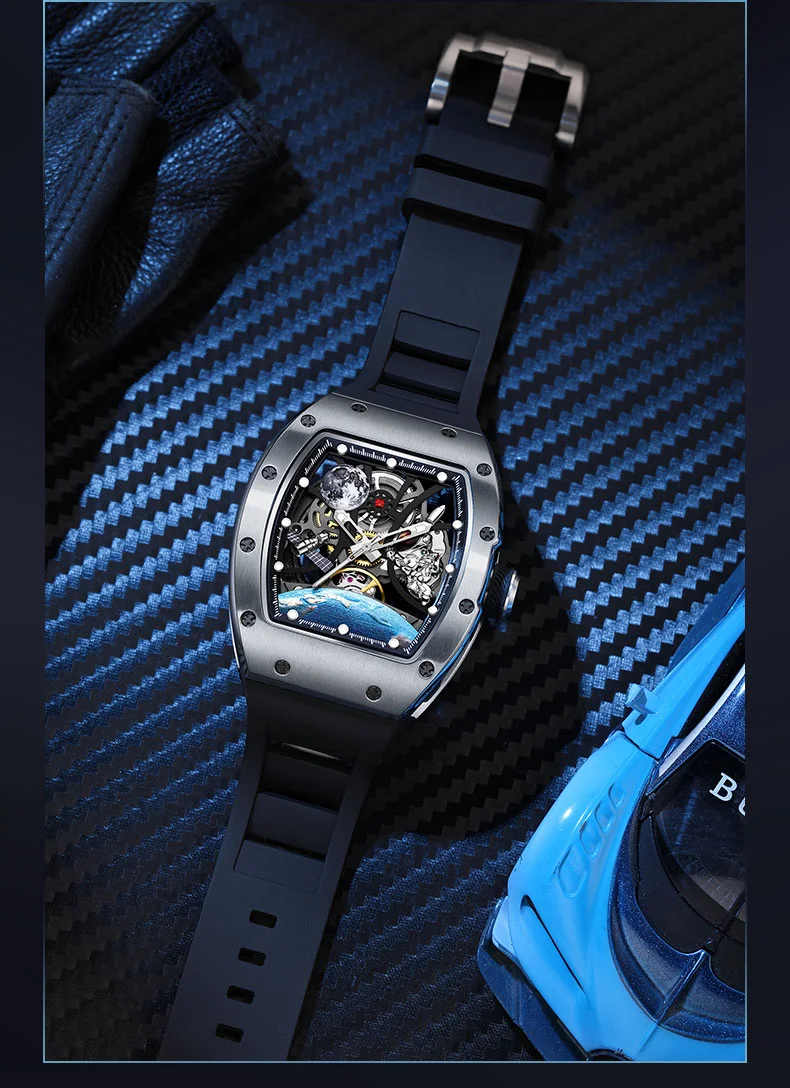 CHANCE 919014 Tourbillon Watch &ndash; Carbon Fiber Case, Skeleton Dial, Luxury Mechanical Men&rsquo;s Watch