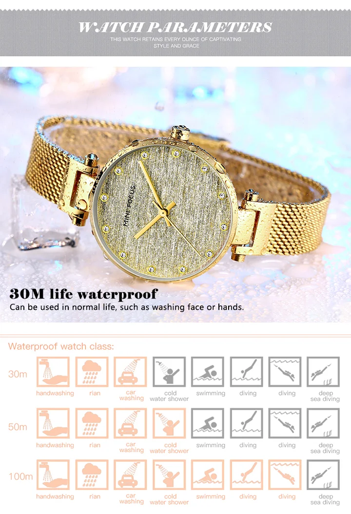 Timeless Elegance in Every Detail &ndash; MINI FOCUS Women's Mesh Stainless Steel Quartz Watch