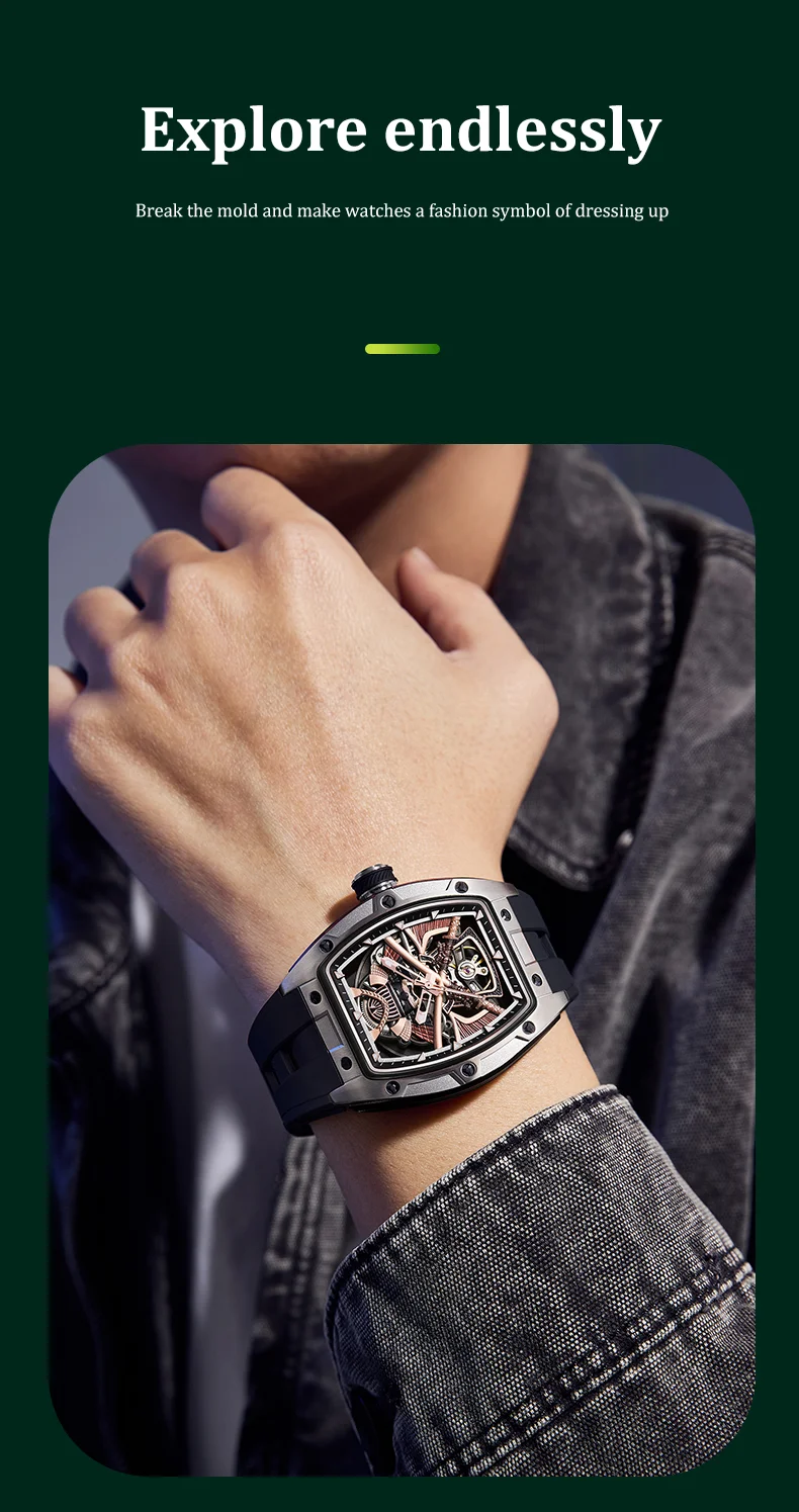 CHANCE 91985 Samurai Tourbillon Watch – Hollow Dial Luxury Mechanical Automatic Men’s Watch
