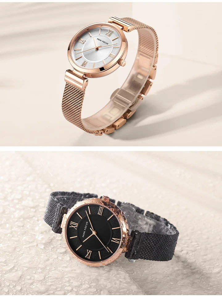 MINI FOCUS Women’s Quartz Watch | Luxury 5ATM Waterproof Sport Mesh Strap Wristwatch – Factory Wholesale