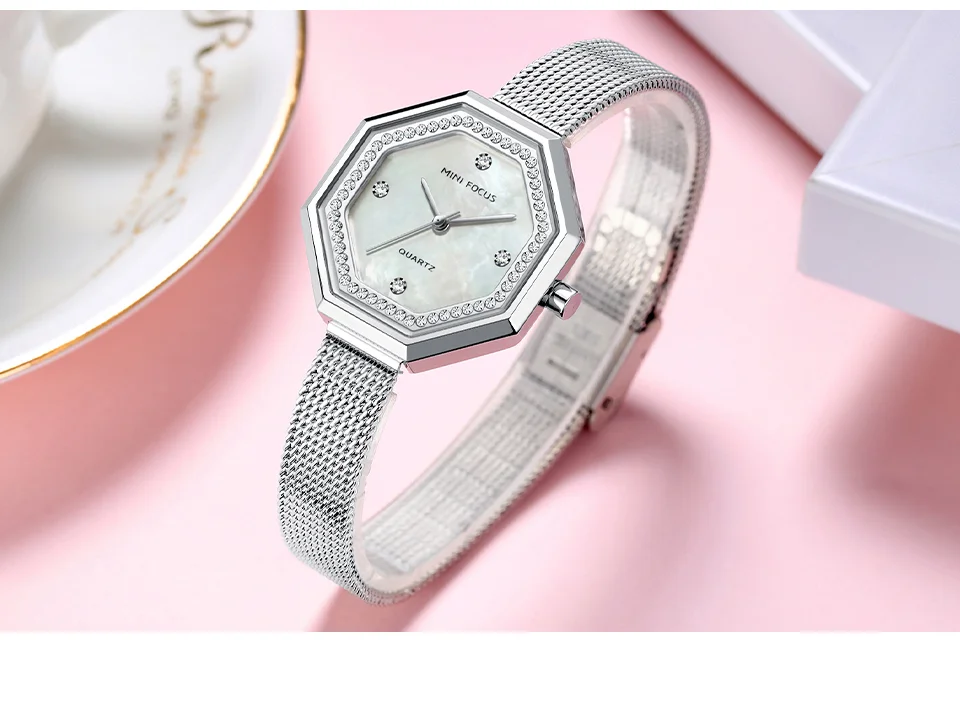 MINI FOCUS Diamond Brand Luxury Fashion Women Quartz Watch – Blue Lady Watch Waterproof Girl Clock