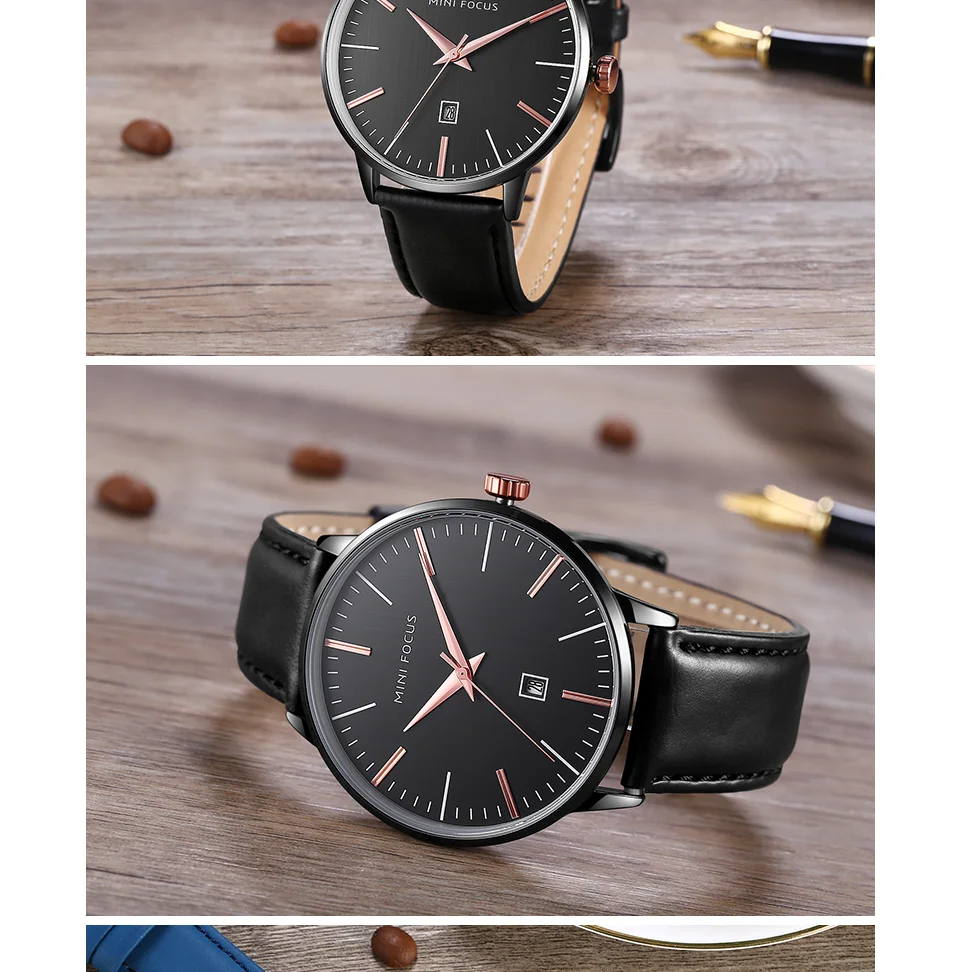 Mini Focus MF0115G Casual Men’s Watch | Fashion Sport Quartz | Auto Date Leather Strap | Factory Wholesale