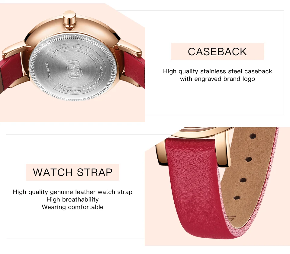 Mini Focus MF0255L Luxury Leather Straps Women’s Watch | Big Face Design Luxury Ladies Dress Wristwatch