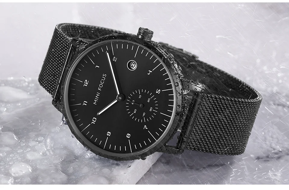 MINI FOCUS Newest Quartz Watches for Men – Luxury Waterproof Sport Wristwatch 5 ATM Stainless Steel Strap