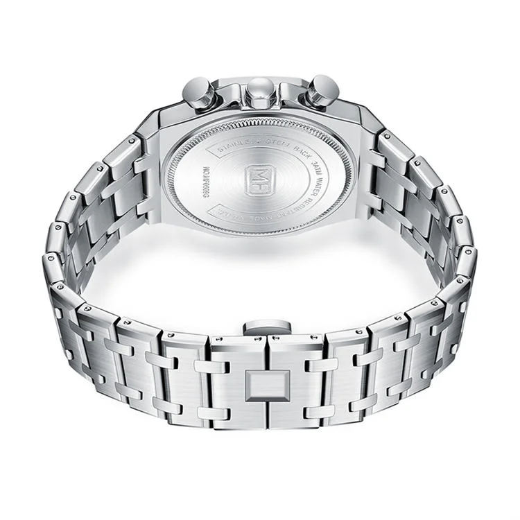 MINI FOCUS 0609 Elegance Men's Quartz Watch Stainless Steel, Luminous Chronometer for Business