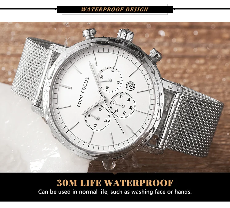 Stylish Men’s Quartz Watch with Silver Mesh Band – Factory Wholesale for Global Watch Distributors