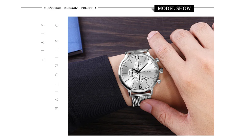 MINI FOCUS MF0185G Men’s Luxury Quartz Watch | Waterproof Factory Price Stainless Steel Strap
