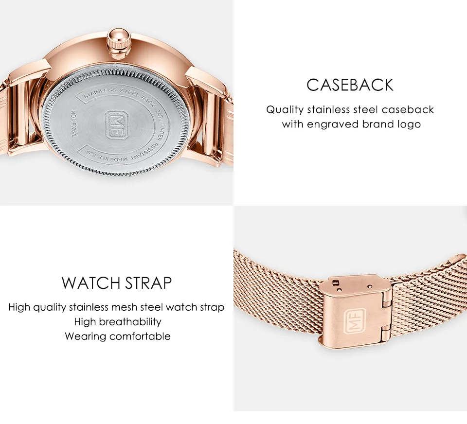 Mini Focus MF0257L Women's Quartz Watch | Steel Mesh Belt Simple Waterproof Analog Dress Wristwatch