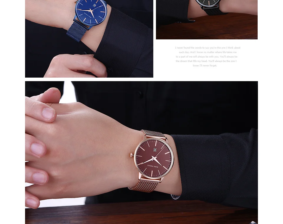 Mini Focus MF0115G Wholesale Men’s Luxury Quartz Watch Set | Ultra-Thin Waterproof Leather Strap | Factory Direct