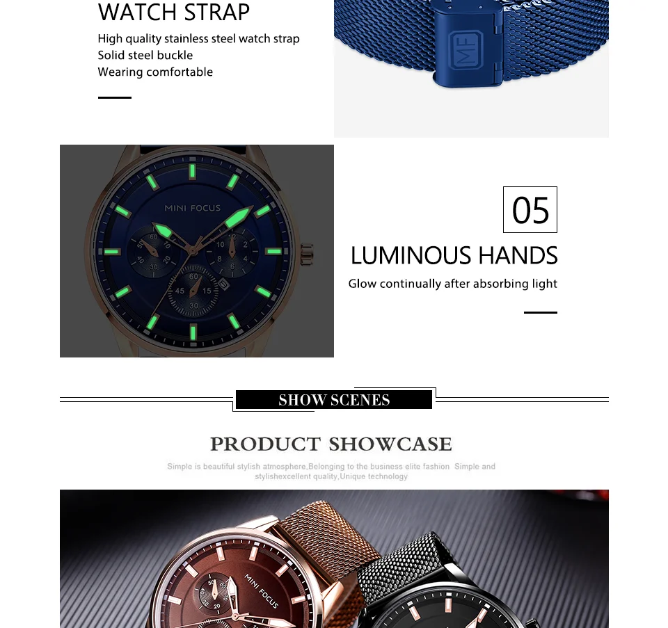 Mini Focus MF0178G Men’s Luxury Mesh Band Business Watch | Waterproof Luminous Quartz Watch Wholesale Supplier