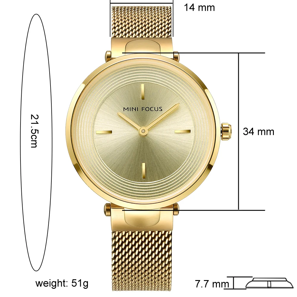 MINI FOCUS MF0195L Women’s Casual Quartz Watch | Stainless Steel Band | Factory Wholesale