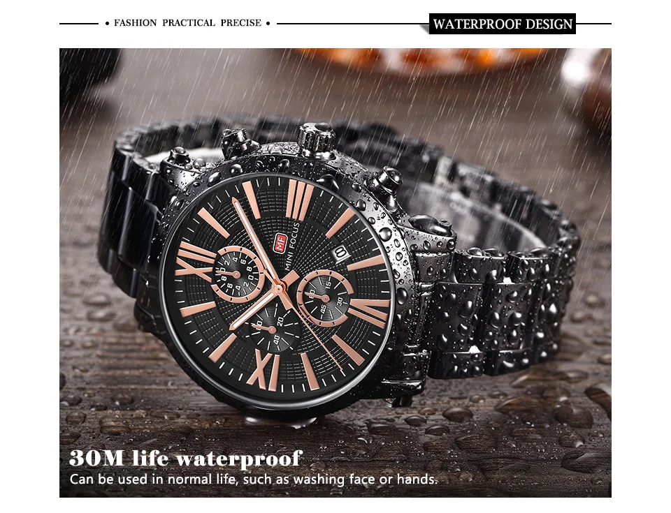 MINI FOCUS MF0219G Modern Luxury Men’s Sport Quartz Watch | Waterproof Stainless Steel Factory Wholesale