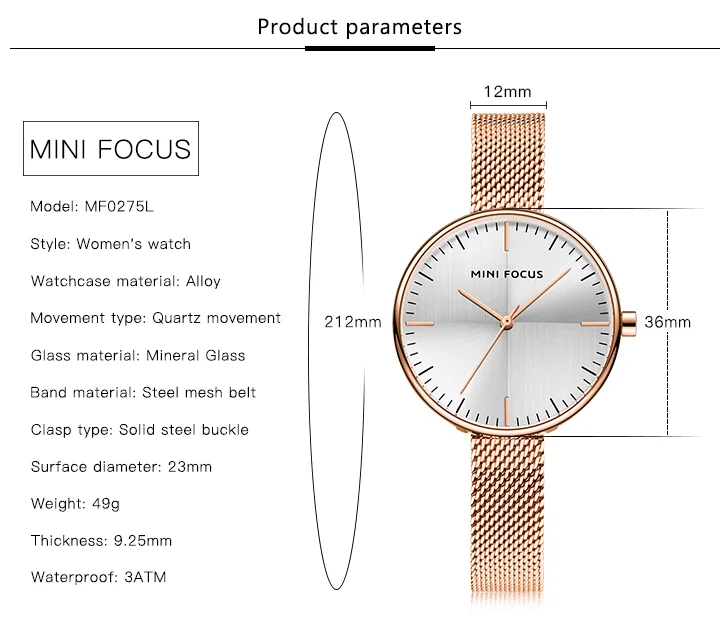 Minifocus Women's Quartz Watch: Wholesale & OEM Solutions with 24-Month Warranty