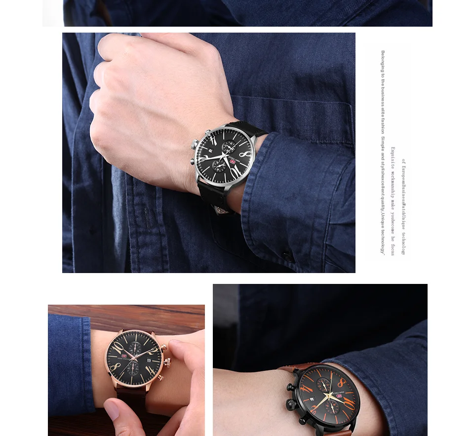 Reloj Hombre MINI FOCUS MF0135G | Cronógrafo de Cuarzo, Resistente al Agua, Correa de Cuero