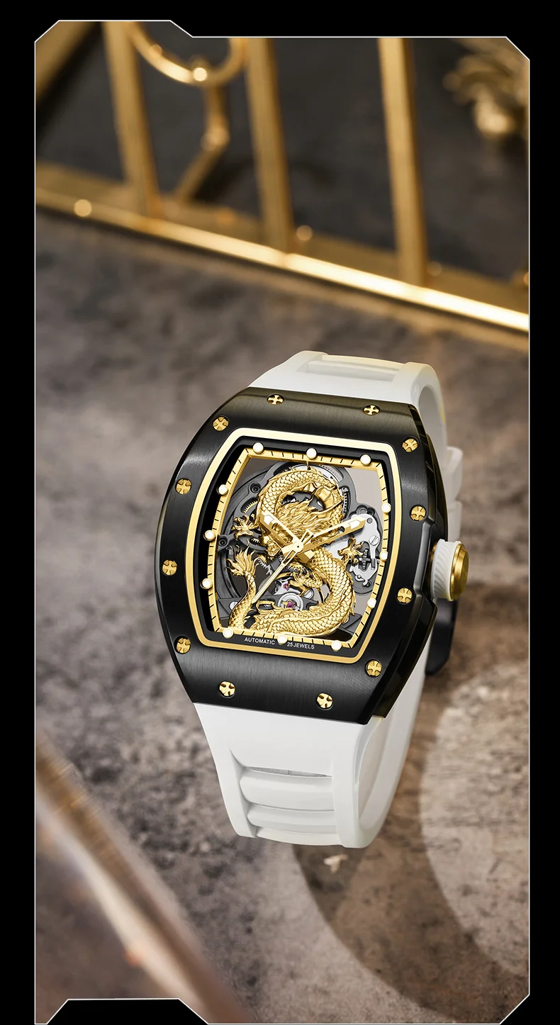CHANCE 919015 Chinese Dragon Tourbillon Watch &ndash; Luxury Automatic Mechanical Watch with Hollow Dial for Men
