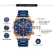 Mini Focus Blue Chronograph Watch for Men Stainless Steel