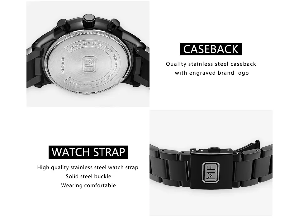 Mini Focus MF0188G Men’s Business Quartz Watch | Waterproof Steel Band Luxury Designer Timepiece